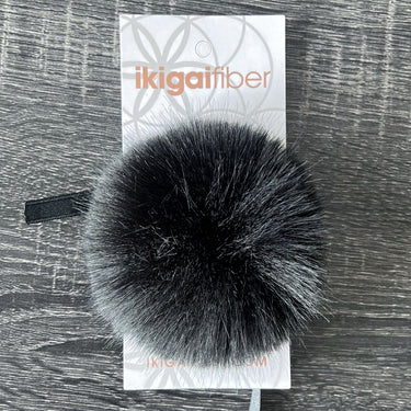 Ikigai Fiber Faux Luxe Pom Poms - Med Lux Black - Zoom Image
