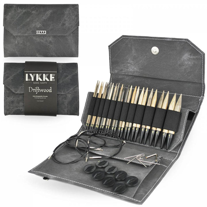 LYKKE Crafts Birchwood Interchangeable Needle Sets - Driftwood - Grey Case - 5" Tips US 4-17 - Extra Image