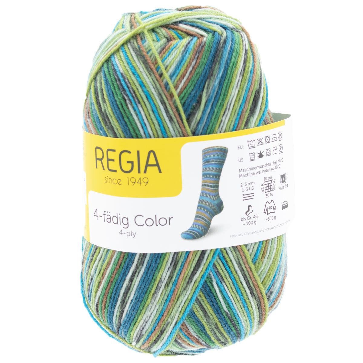 REGIA 4-Ply Color Yarn - 3083 - Green Teal Color - Extra Image
