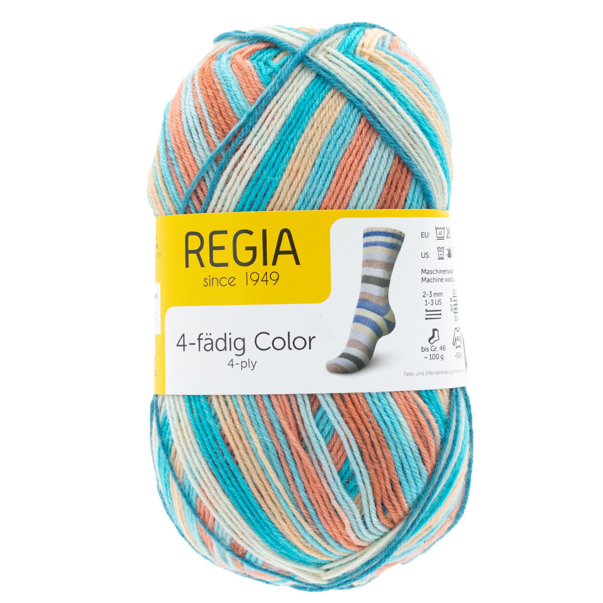 REGIA 4-Ply Color Yarn - 2735 - Apricot Emerald Color - Extra Image
