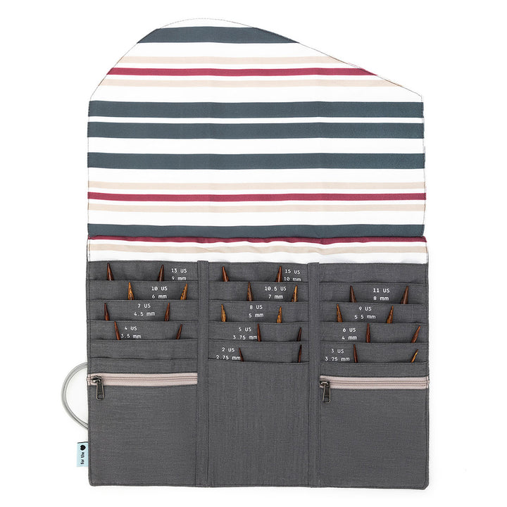 della Q Tri-Fold Circular Needle Case - 1145 - *Linen - Wine - Extra Image