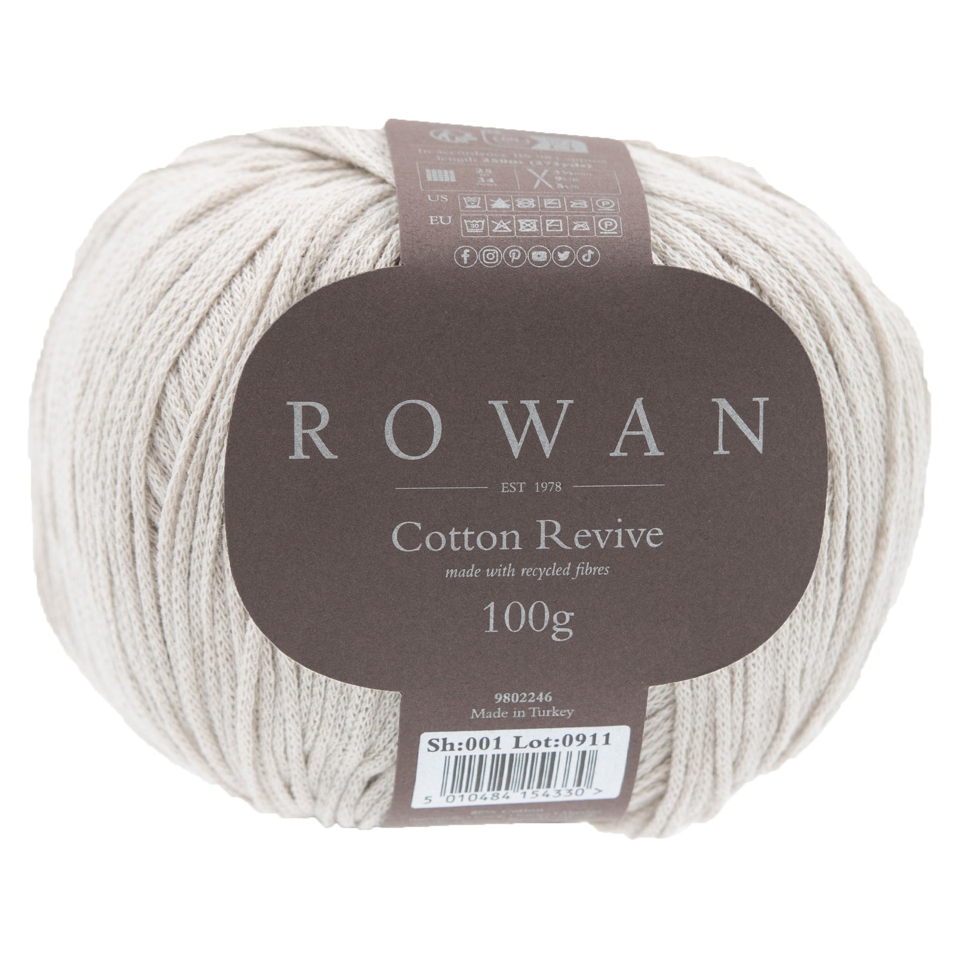 Rowan Cotton Revive Yarn - 001 Pebble - Zoom Image
