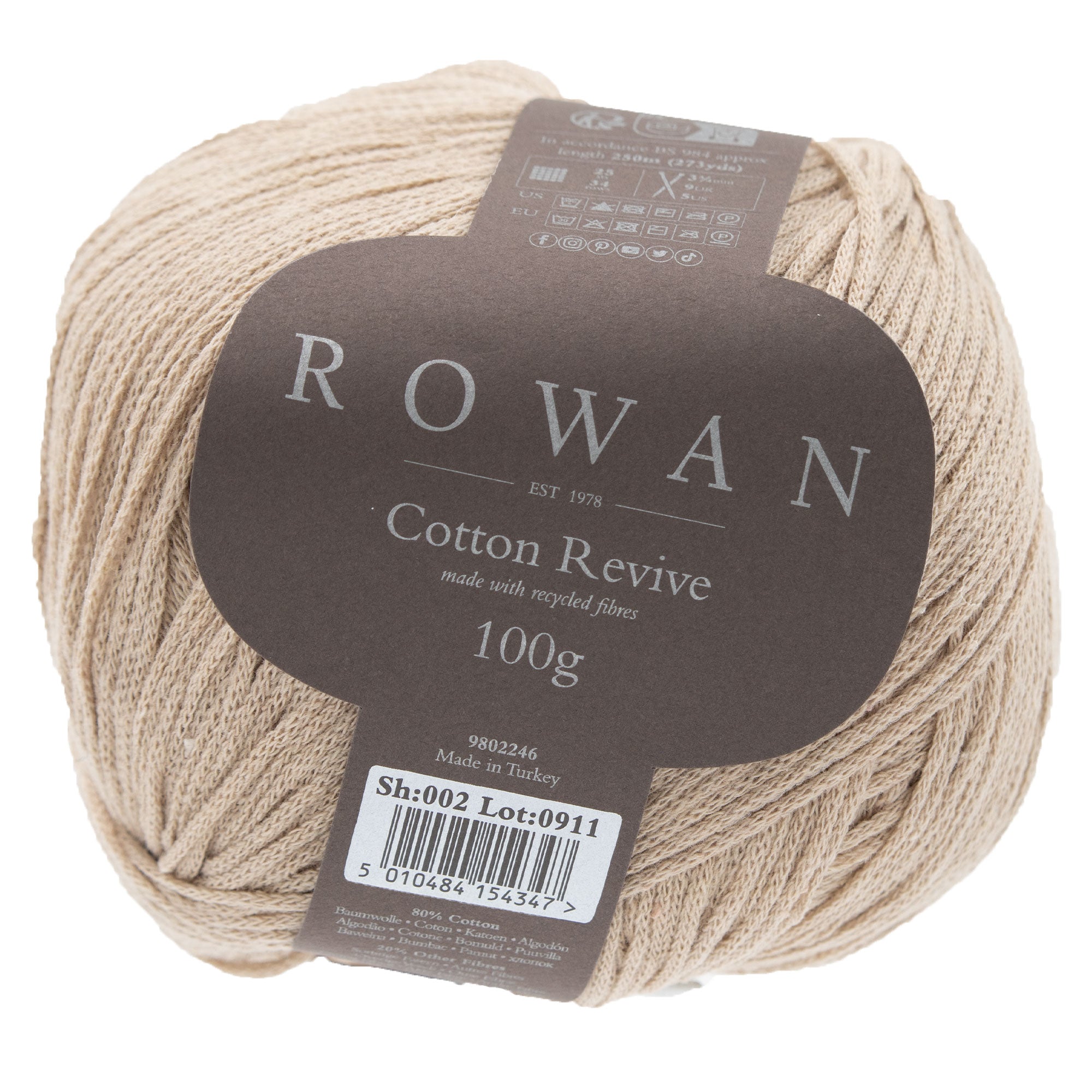 Rowan Cotton Revive Yarn - 002 Sand - Zoom Image