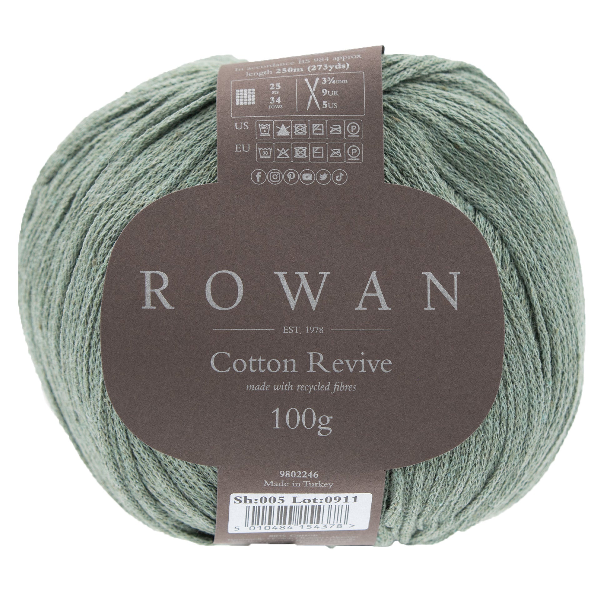 Rowan Cotton Revive Yarn - 005 Moss - Zoom Image
