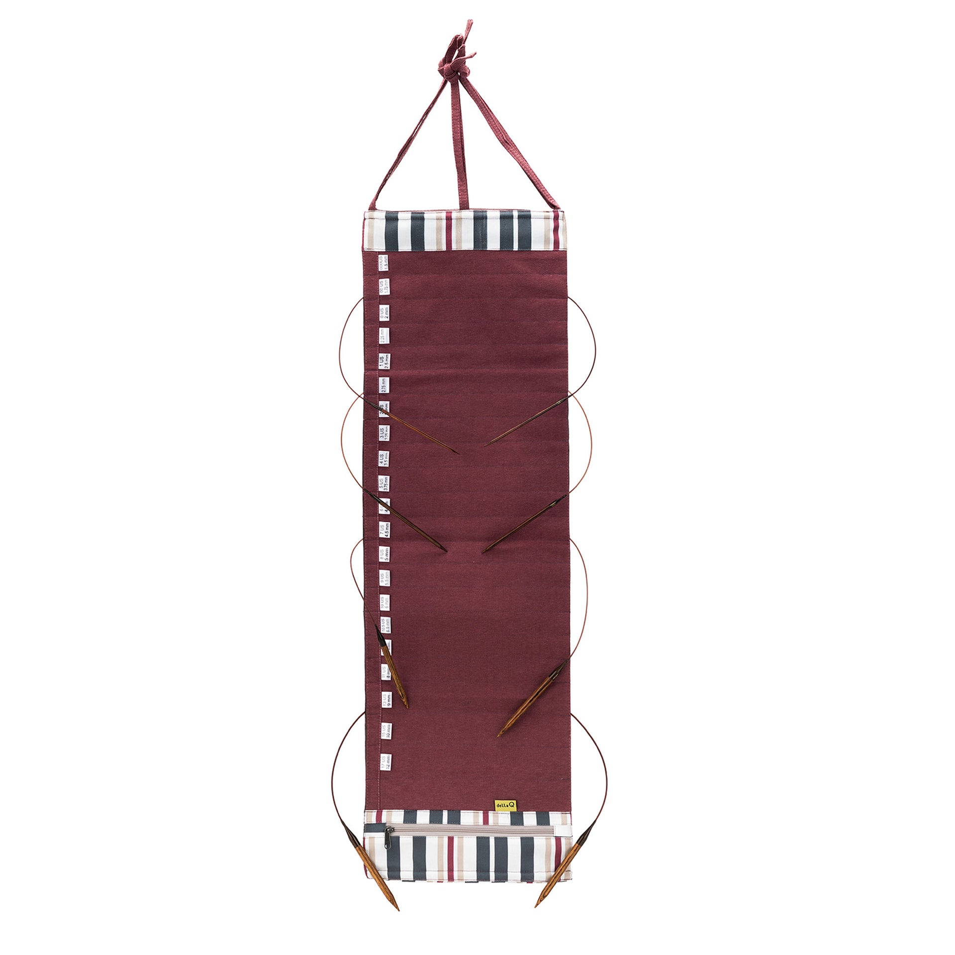della Q Hanging Circular Needle Organizer - 142-1 - *Linen - Wine - Zoom Image

