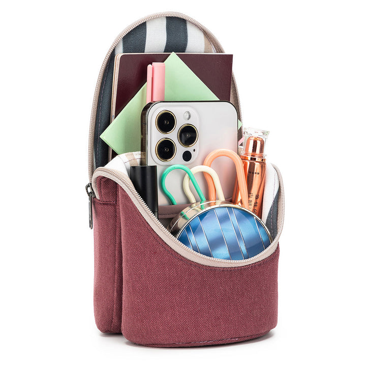 della Q Standing Needle Case - 600 - *Linen - Wine - Extra Image