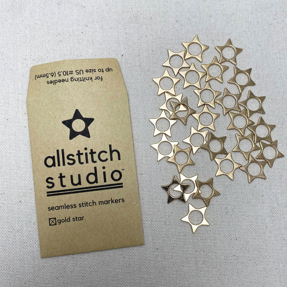 Allstitch Studio Seamless Stitch Markers - Gold Stars - Extra Image
