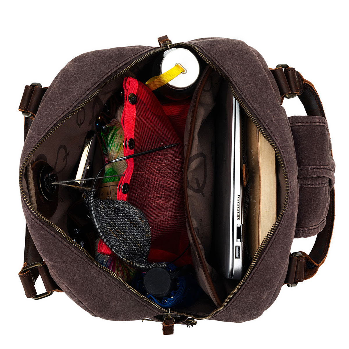 della Q Maker's Canvas Backpack - Cocoa - Extra Image