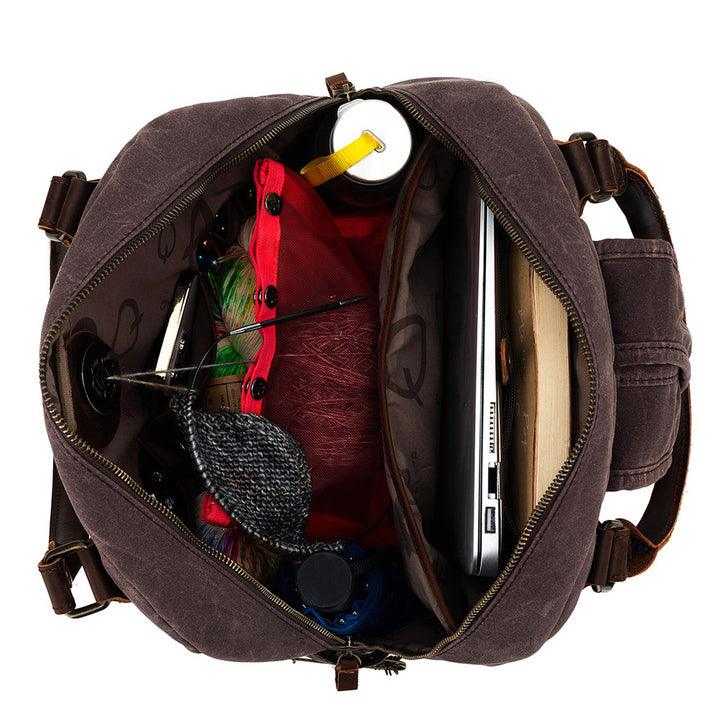 della Q Maker's Canvas Backpack - Cocoa - Extra Image