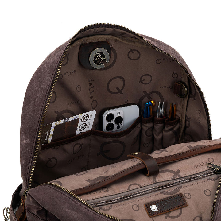 della Q Maker's Canvas Backpack - Cocoa - Extra Image
