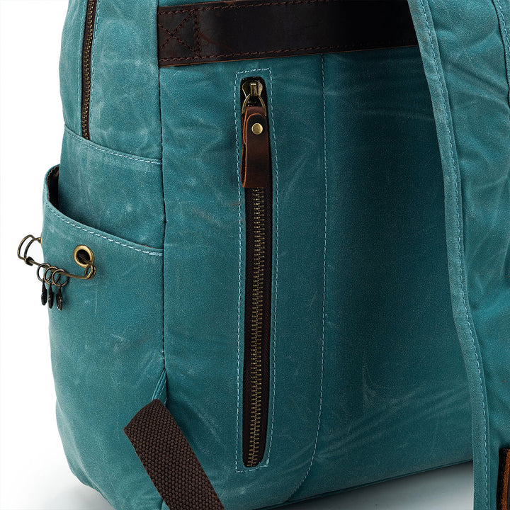 della Q Maker's Canvas Backpack - Teal - Extra Image