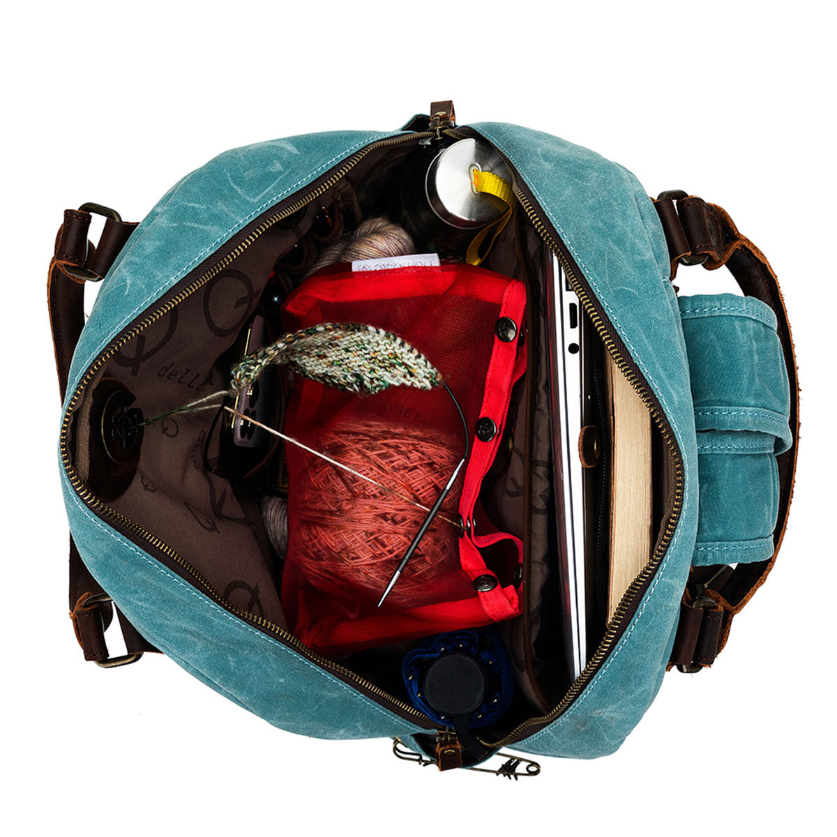 della Q Maker's Canvas Backpack - Teal - Extra Image