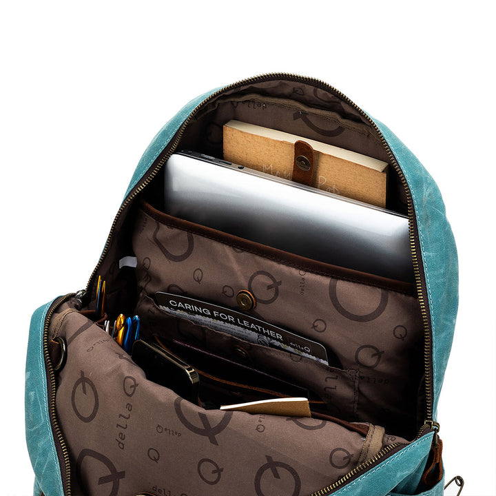 della Q Maker's Canvas Backpack - Teal - Extra Image