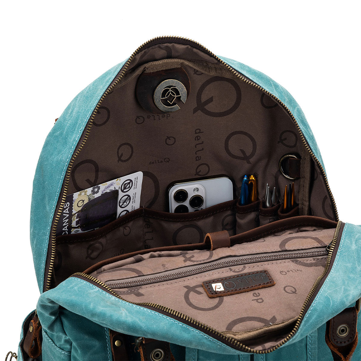 della Q Maker's Canvas Backpack - Teal - Extra Image