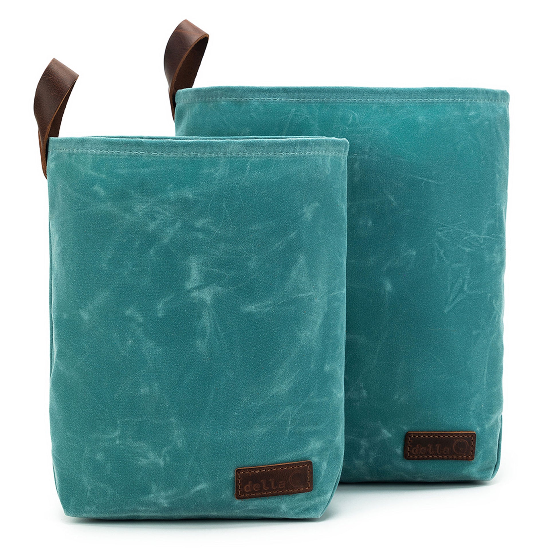 della Q Maker's Canvas Knit Sacks (Set of 2) - Teal - Zoom Image
