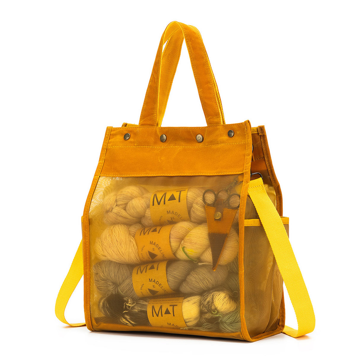della Q Maker's Tall Mesh Tote - Mustard - Extra Image