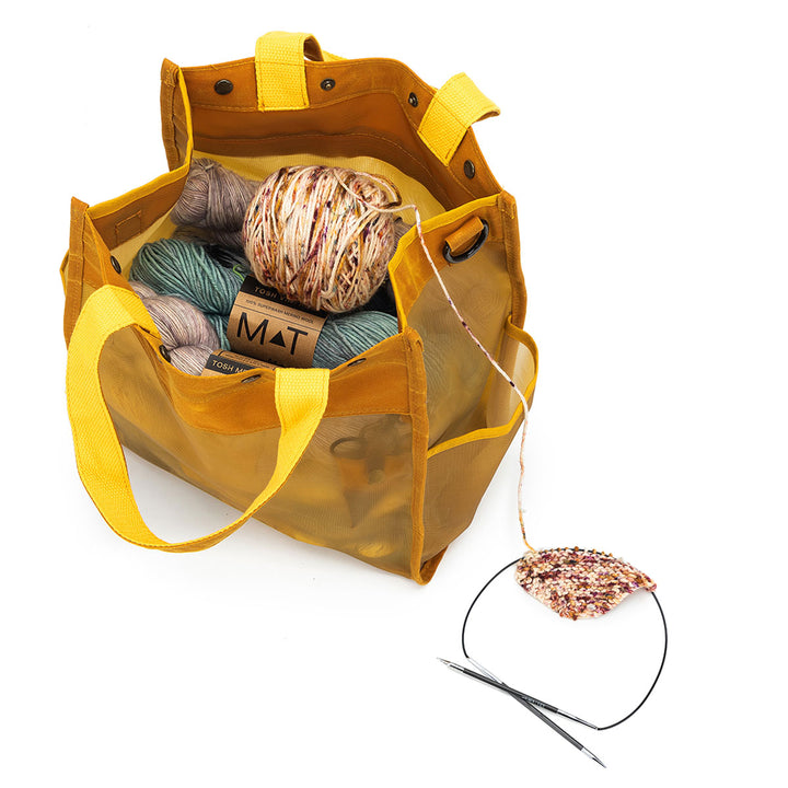 della Q Maker's Tall Mesh Tote - Mustard - Extra Image