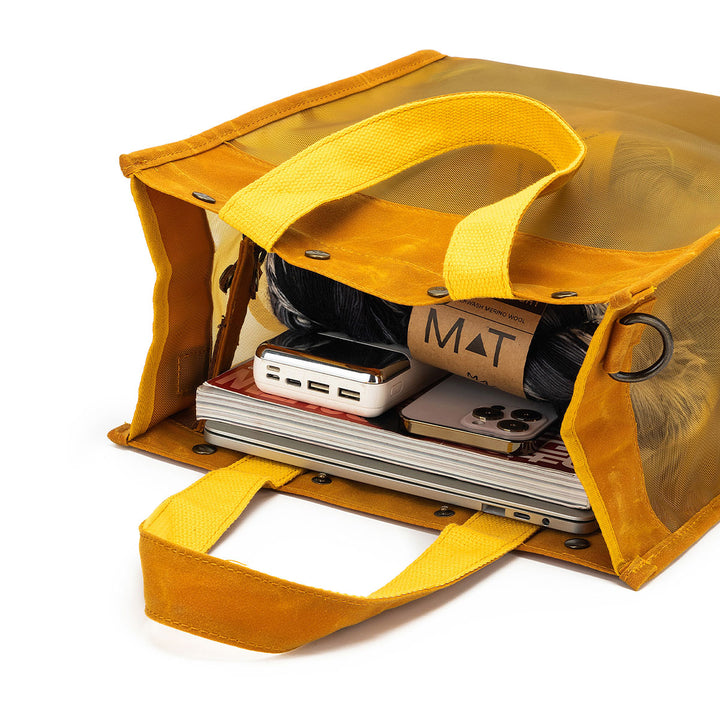 della Q Maker's Tall Mesh Tote - Mustard - Extra Image