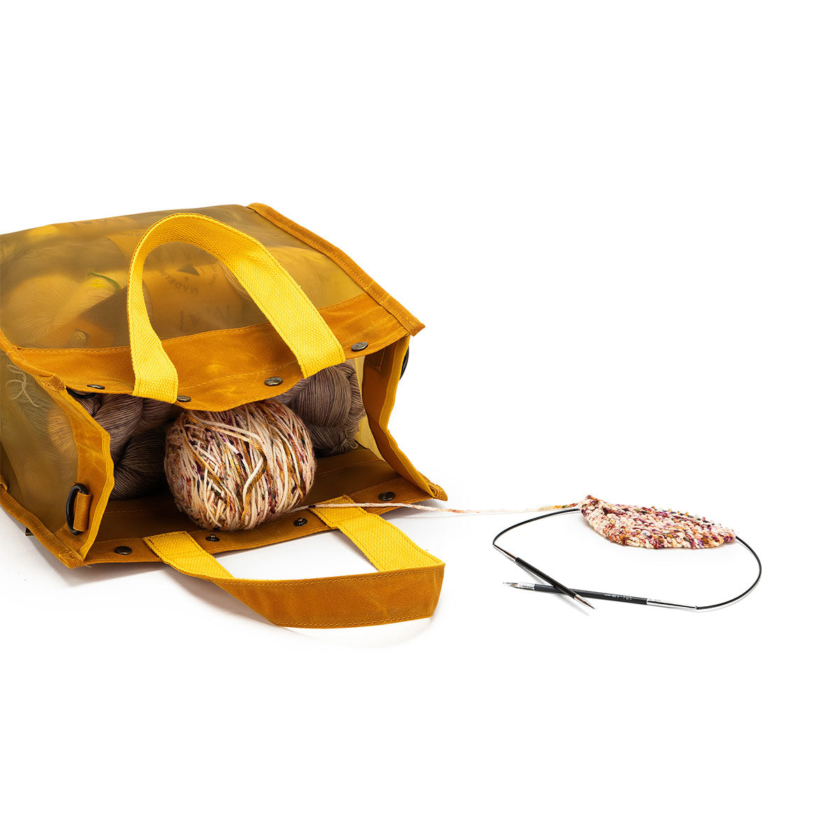 della Q Maker's Tall Mesh Tote - Mustard - Extra Image