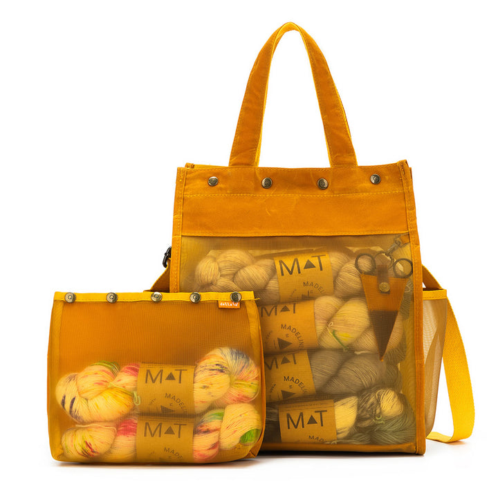 della Q Maker's Tall Mesh Tote - Mustard - Extra Image