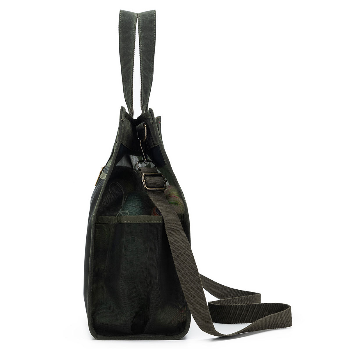 della Q Maker's Tall Mesh Tote - Olive - Extra Image
