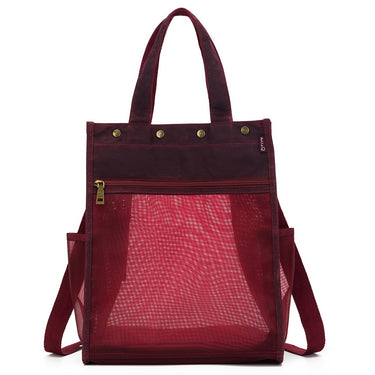 della Q Maker's Tall Mesh Tote - Red - Zoom Image
