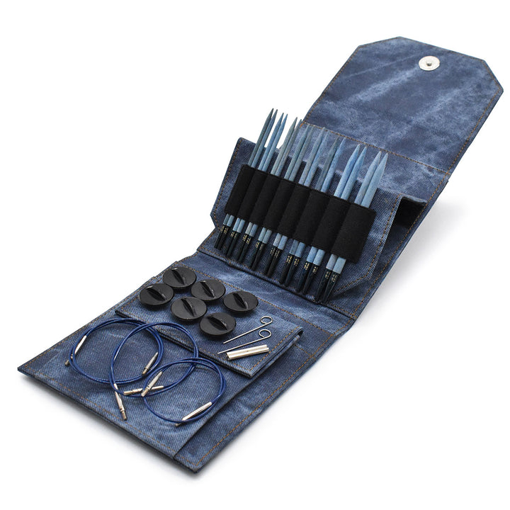 LYKKE Crafts Birchwood Starter Interchangeable Needle Sets - Indigo - 5" Tips US 3-10 - Extra Image