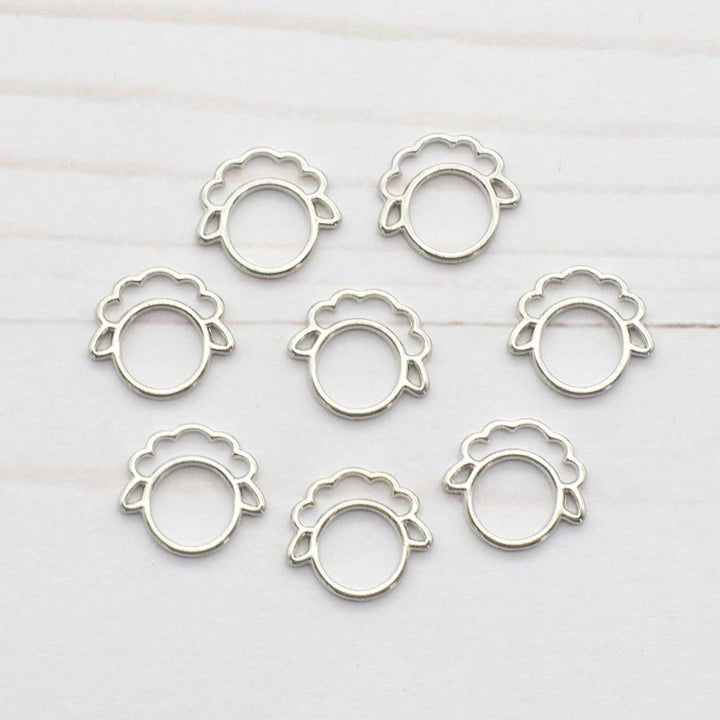 Fox & Pine Stitches Sheep Stitch Markers - Silver Sheep - Closed Ring - Extra Image