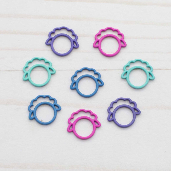 Fox & Pine Stitches Sheep Stitch Markers - Colorful Mix - Closed Ring - Extra Image