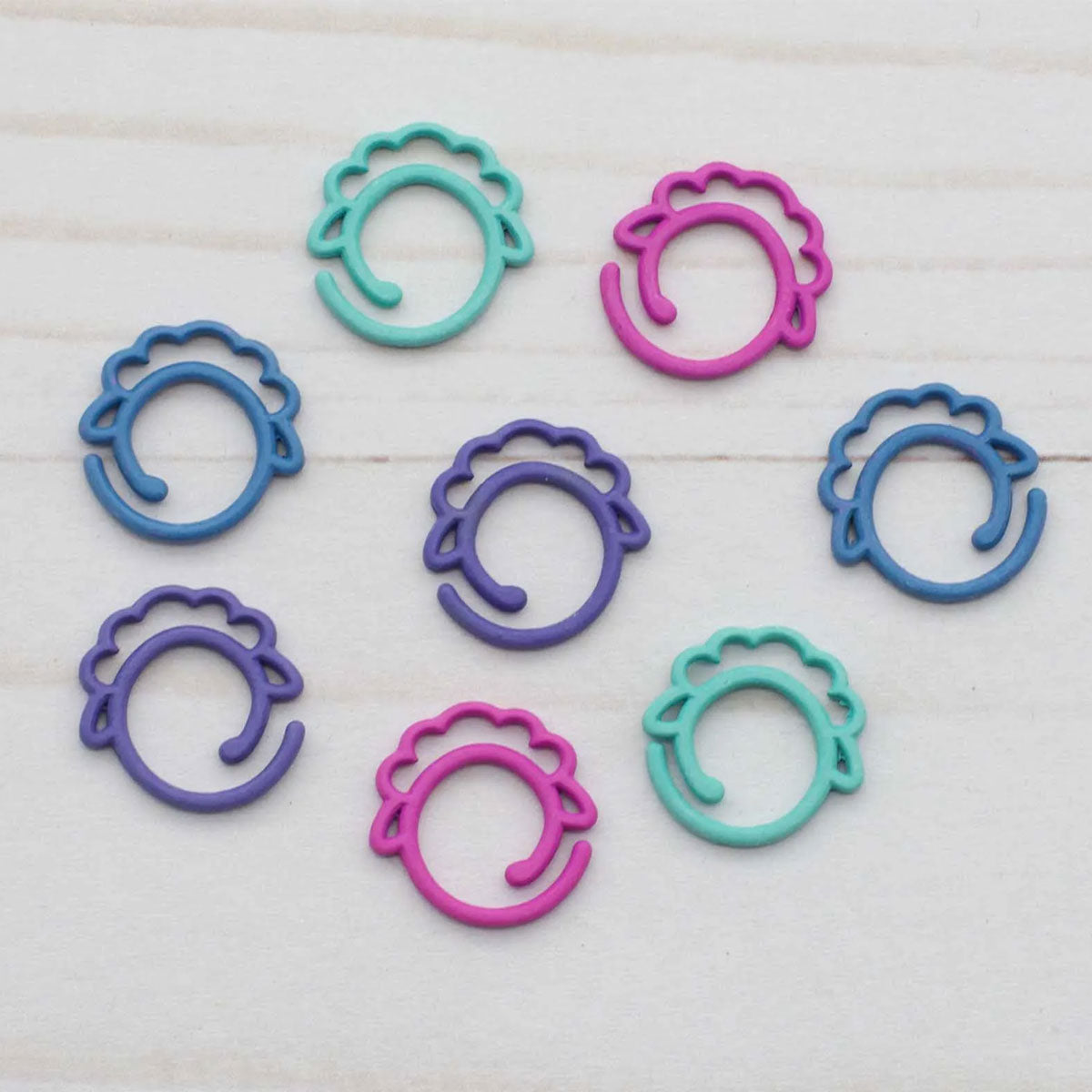 Fox & Pine Stitches Sheep Stitch Markers - Colorful Mix - Split Ring - Extra Image
