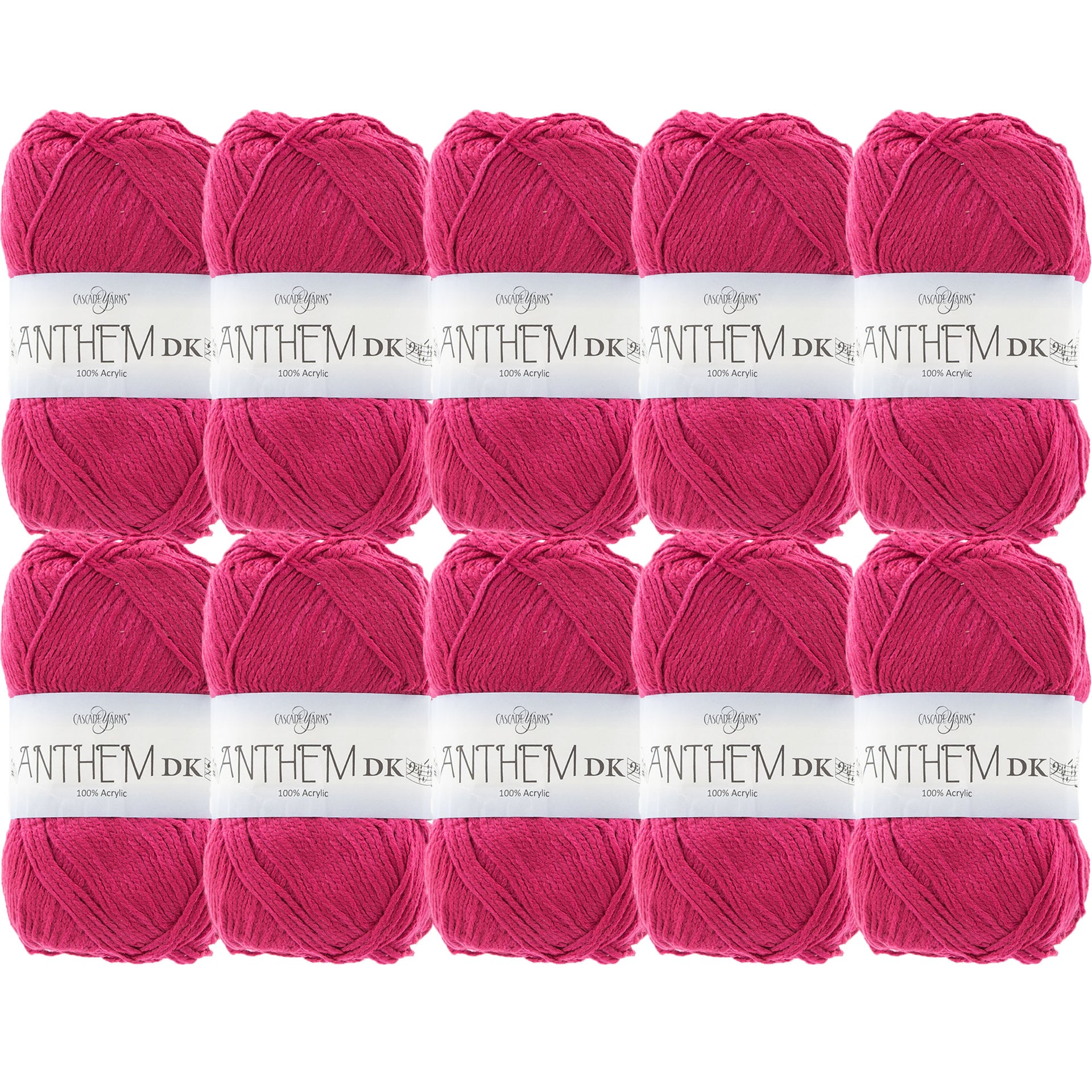 Cascade Yarns Anthem DK Yarn - 10 Hot Pink - 10-Pack - Zoom Image

