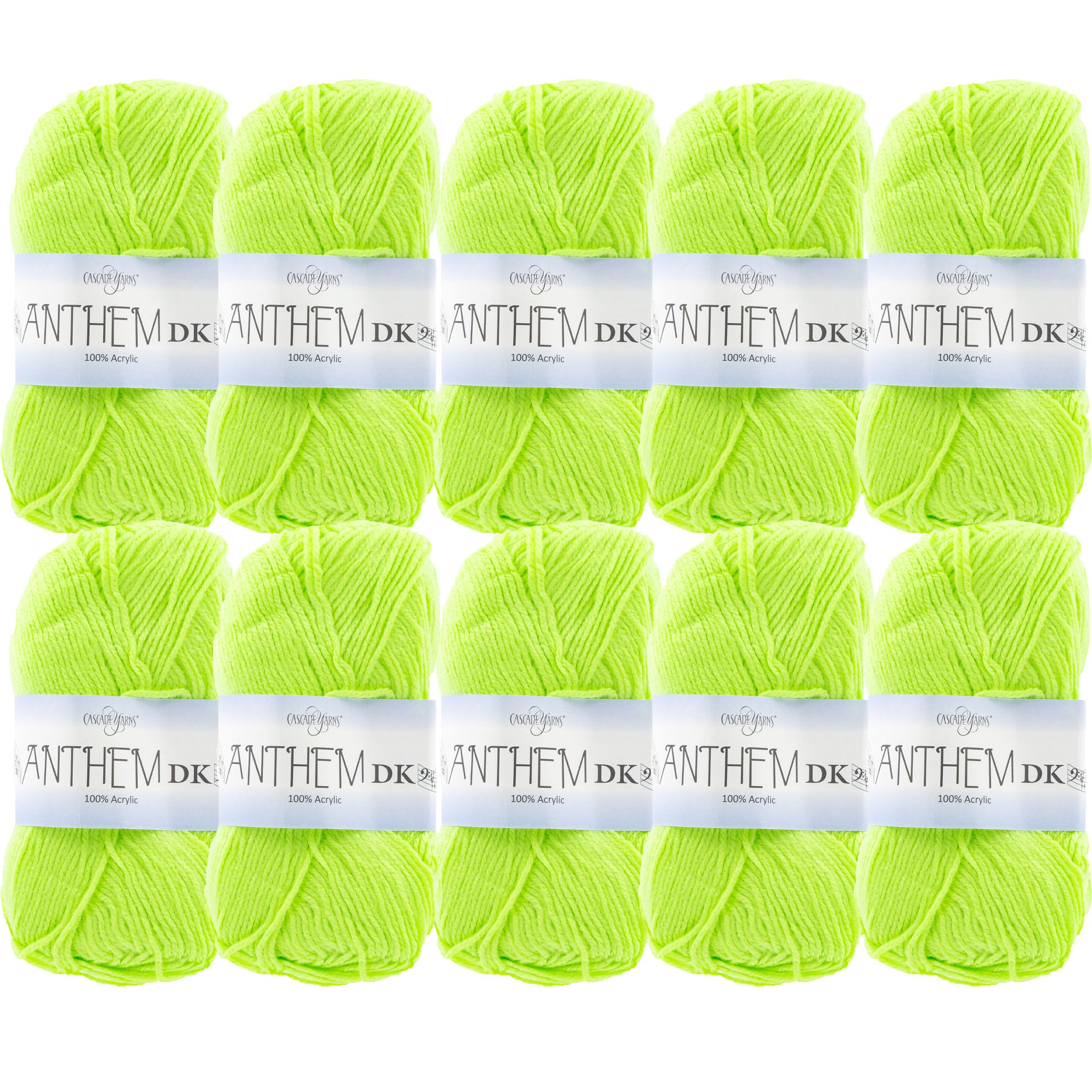 Cascade Yarns Anthem DK Yarn - 19 Lime - 10-Pack - Zoom Image
