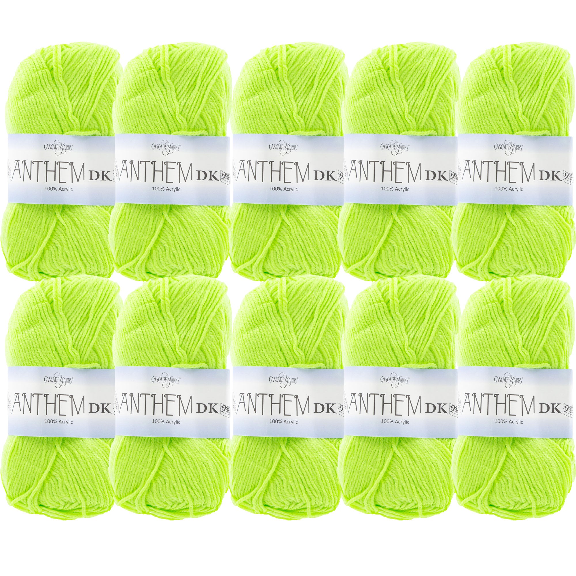 Cascade Yarns Anthem DK Yarn - 19 Lime - 10-Pack - Zoom Image