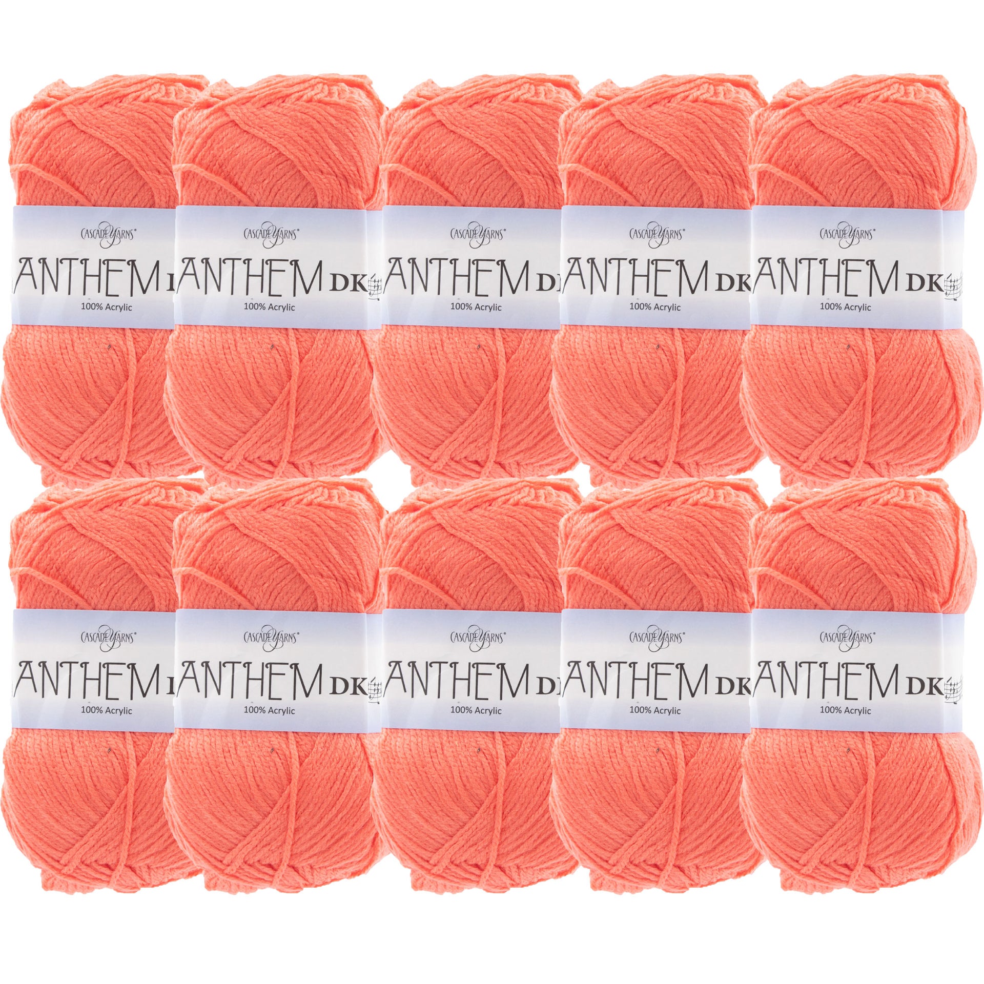 Cascade Yarns Anthem DK Yarn - 49 Living Coral - 10-Pack - Zoom Image
