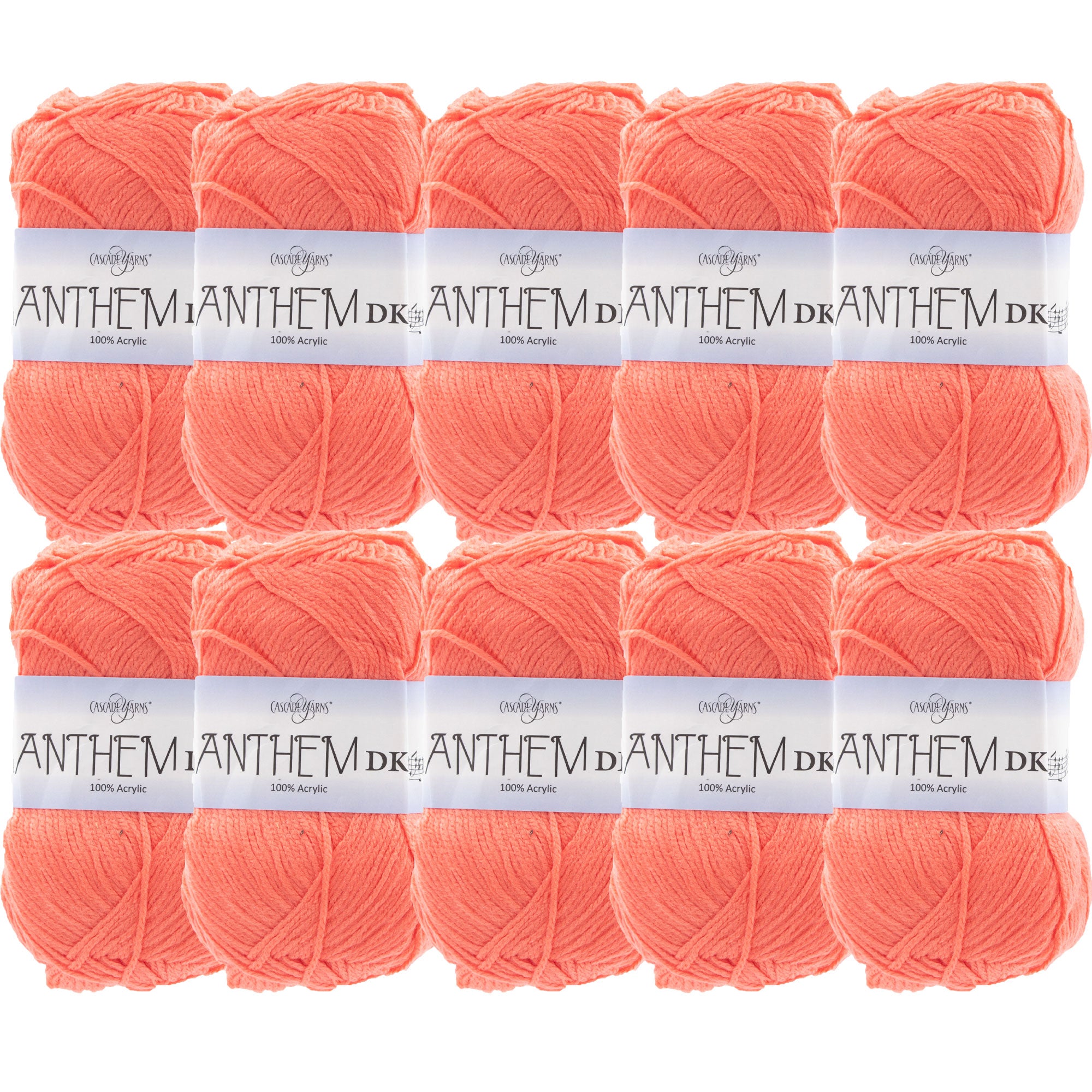 Cascade Yarns Anthem DK Yarn - 49 Living Coral - 10-Pack - Zoom Image