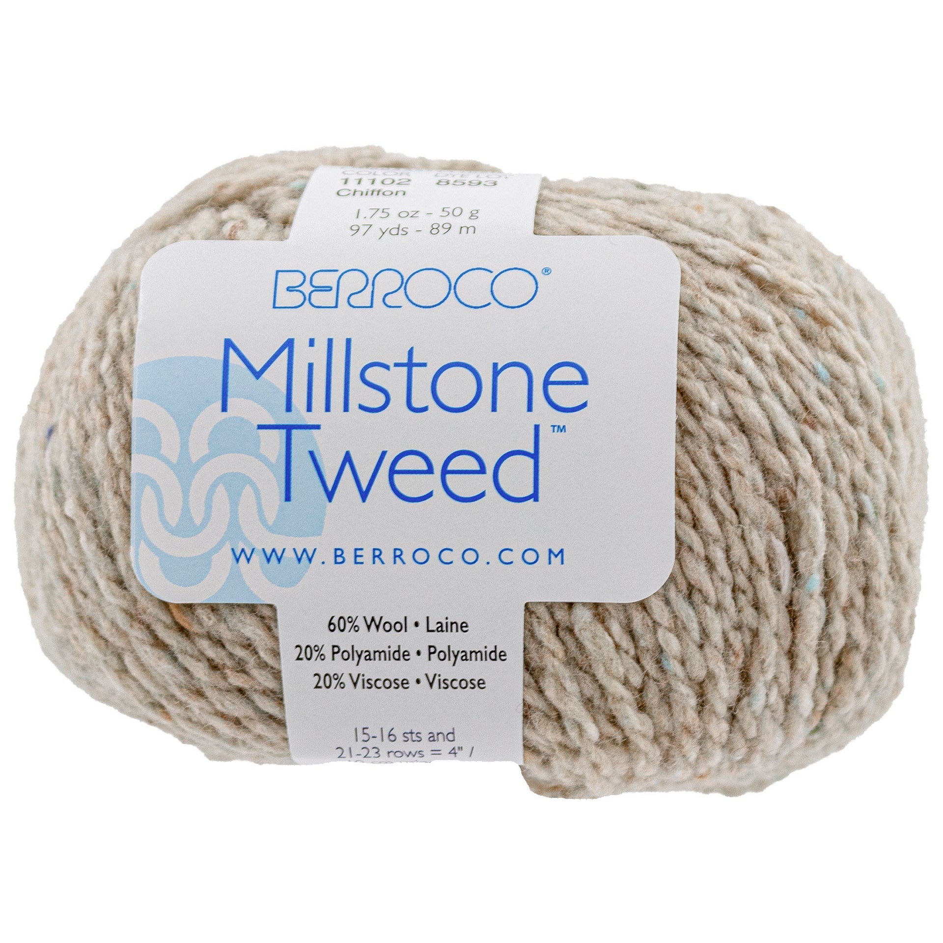 Berroco Millstone Tweed Yarn - 11102 Chiffon - Zoom Image
