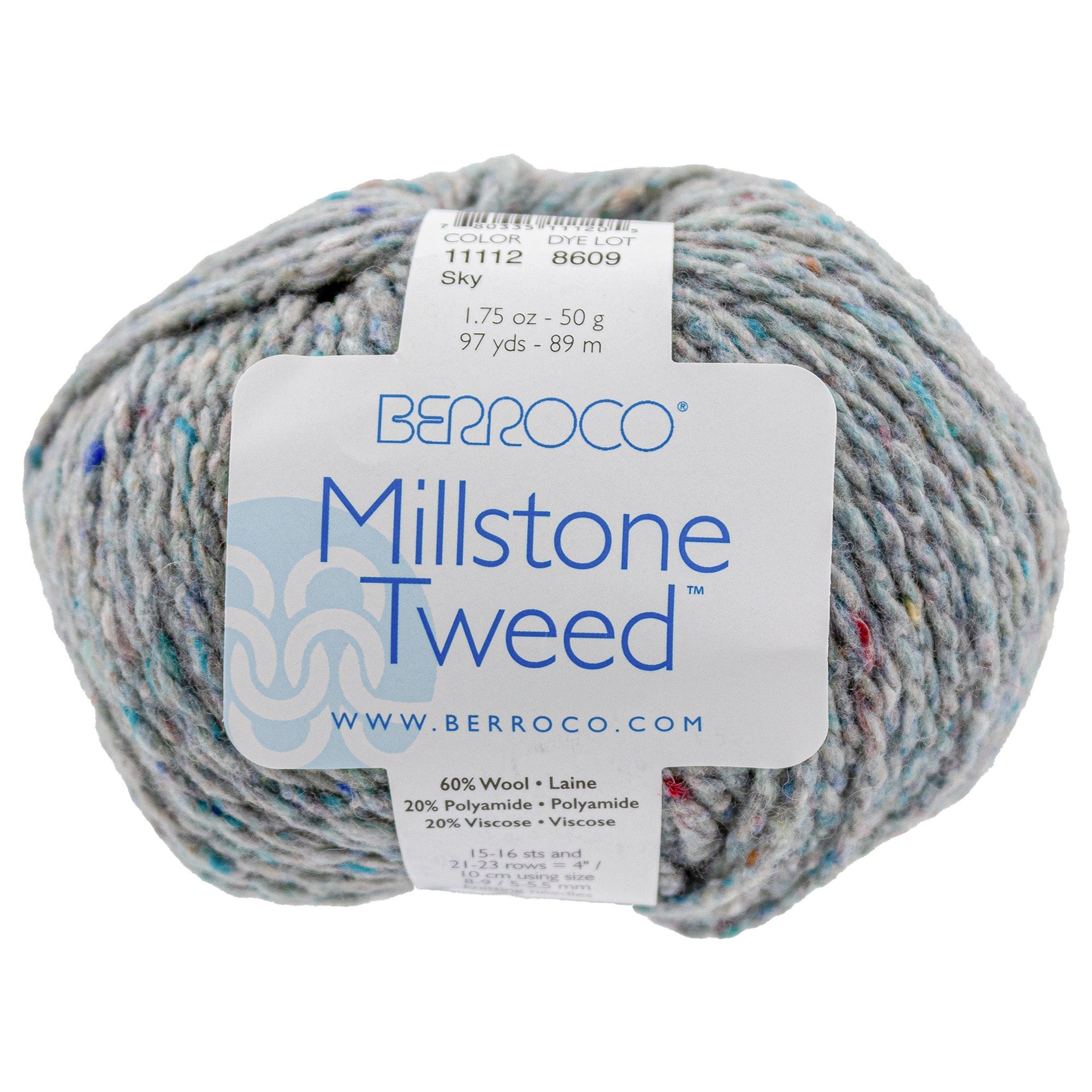 Berroco Millstone Tweed Yarn - 11112 Sky - Zoom Image
