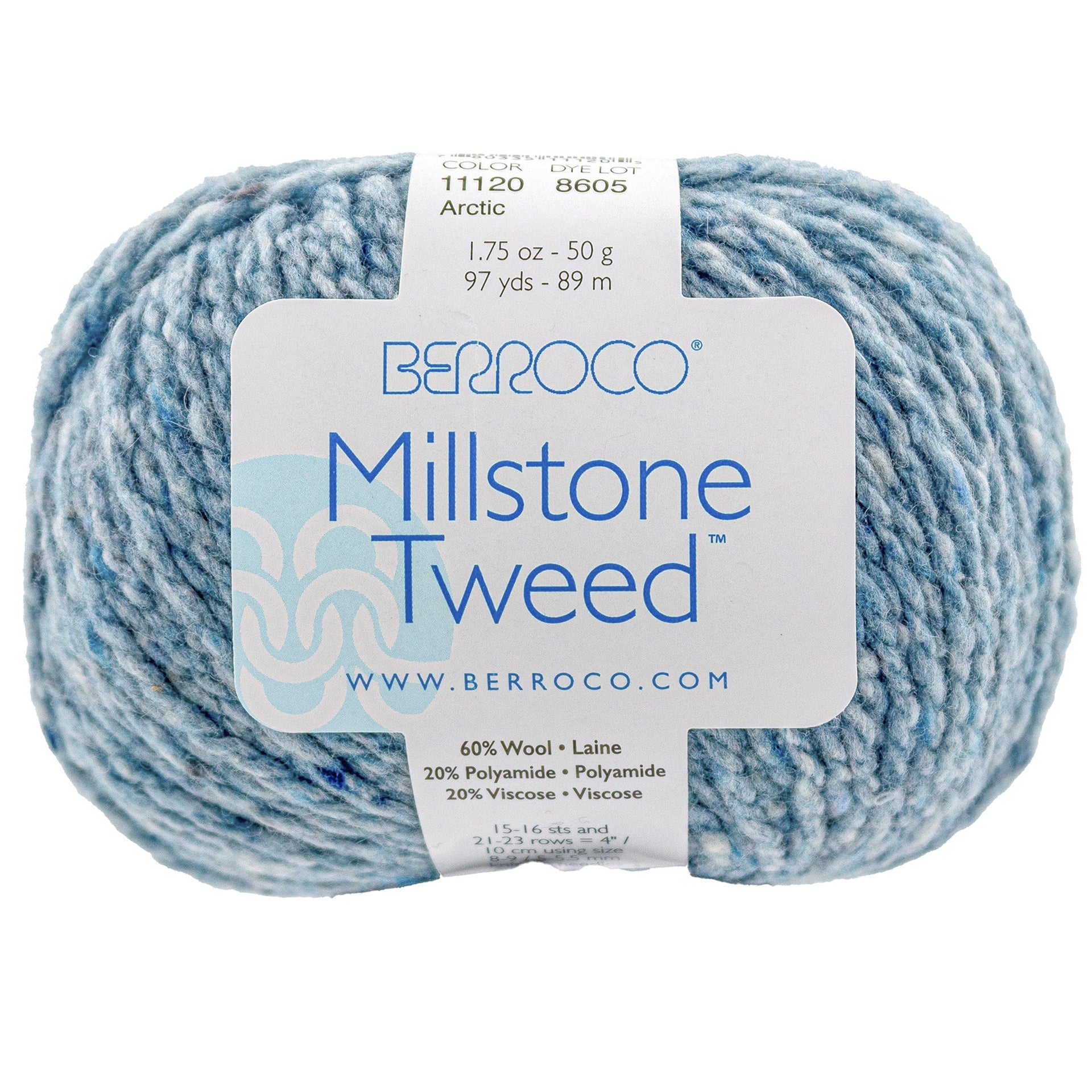 Berroco Millstone Tweed Yarn - 11120 Arctic - Zoom Image
