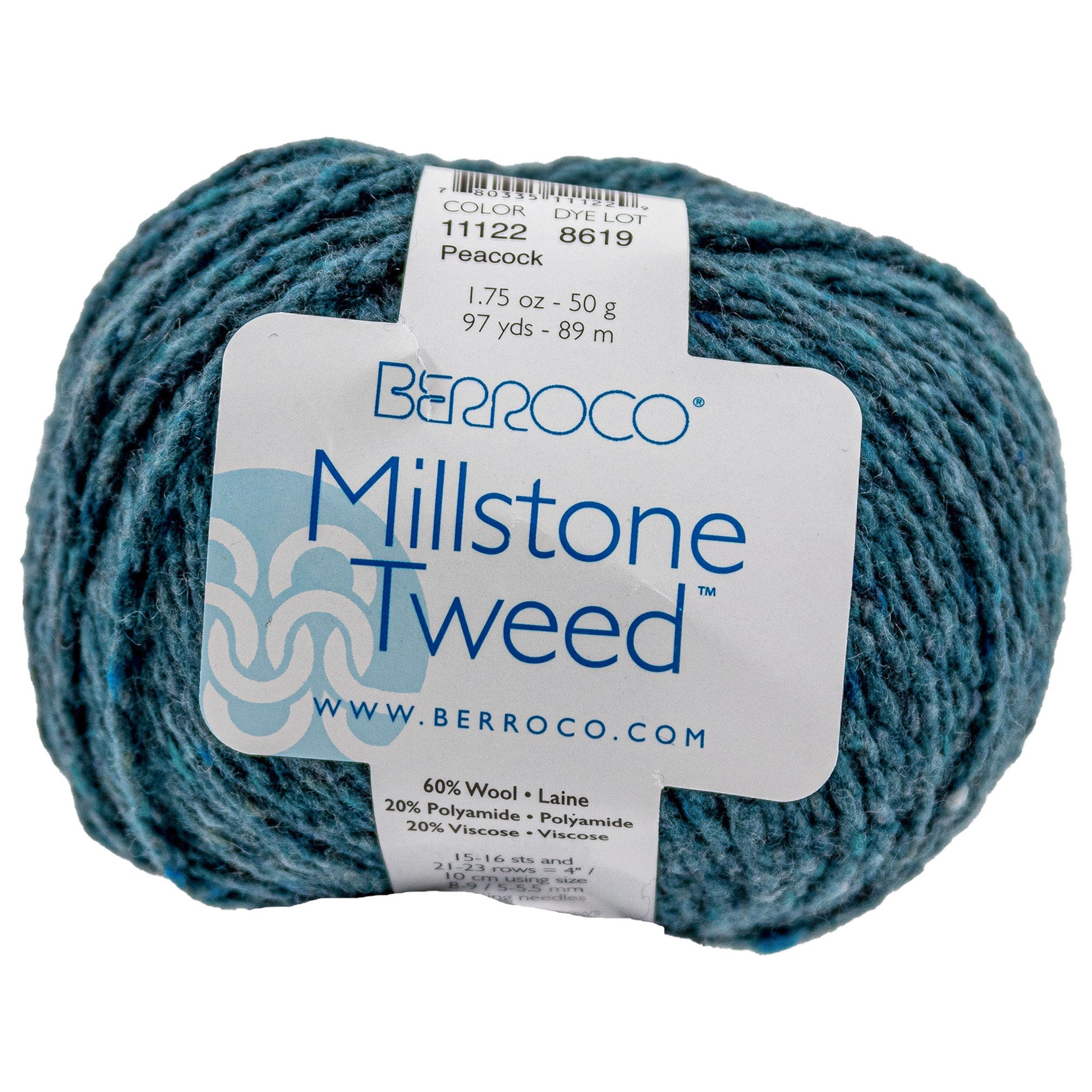 Berroco Millstone Tweed Yarn - 11122 Peacock - Zoom Image

