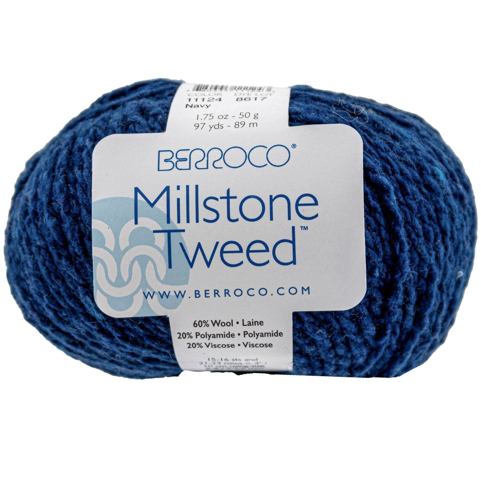 Berroco Millstone Tweed Yarn - 11124 Navy - Zoom Image

