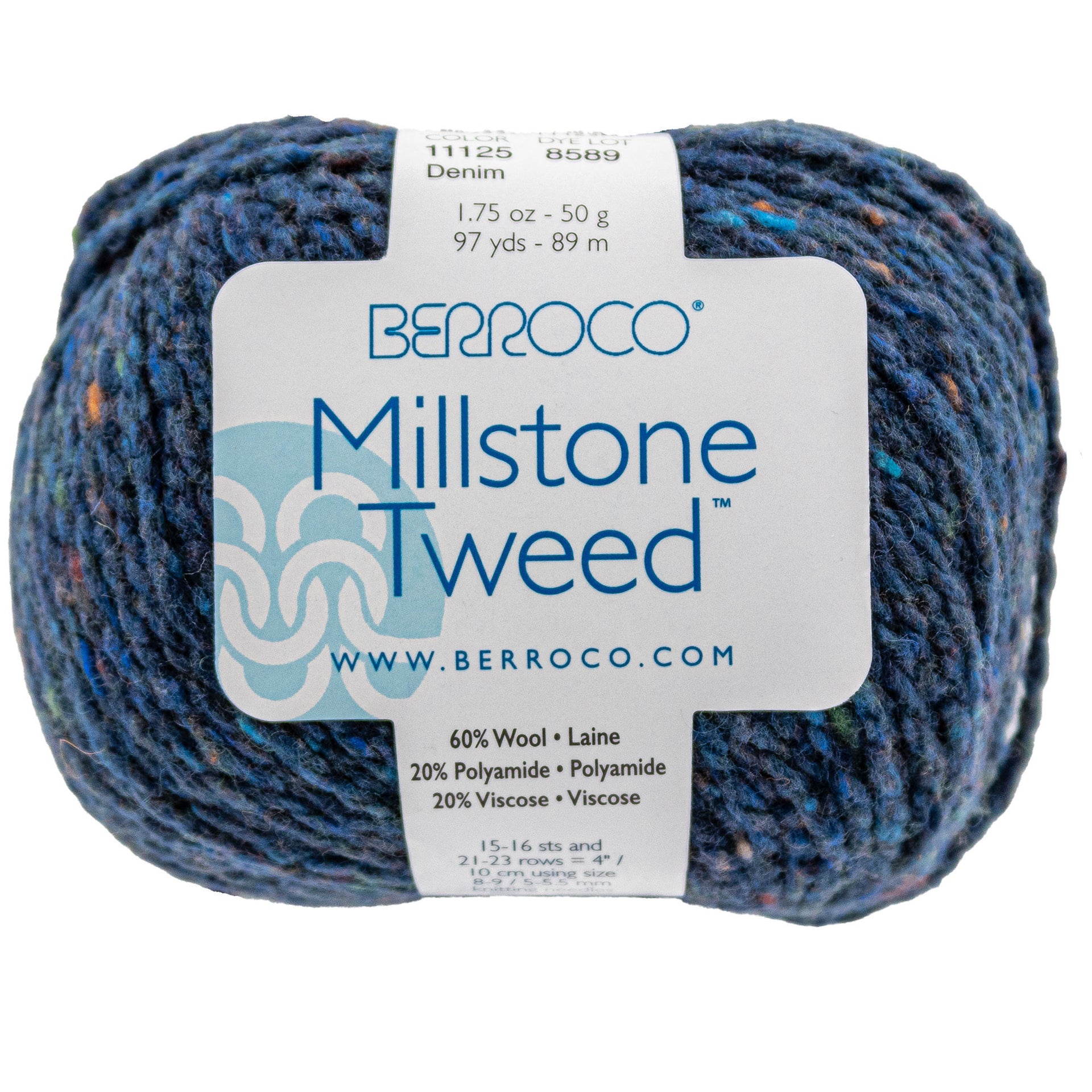 Berroco Millstone Tweed Yarn - 11125 Denim - Zoom Image

