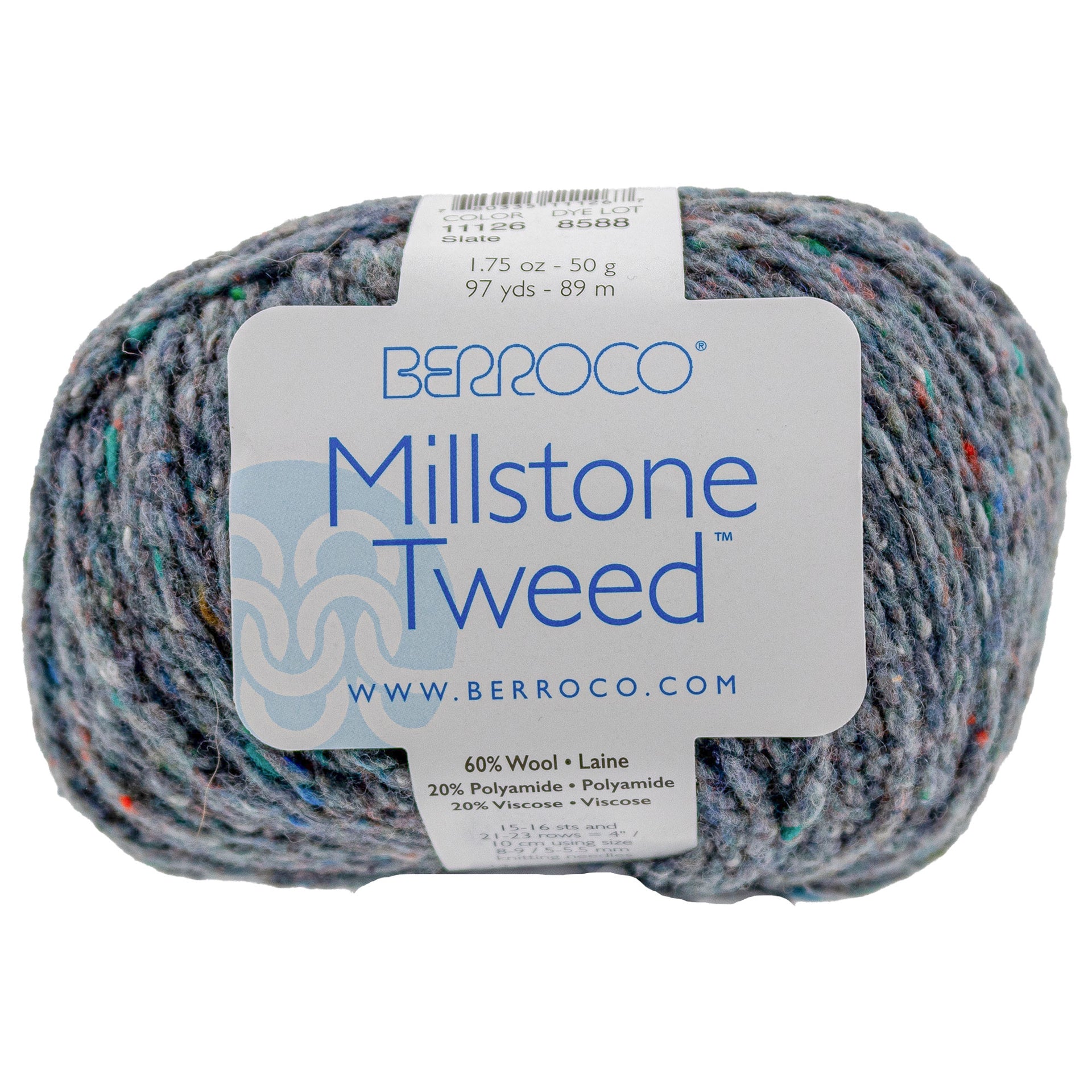 Berroco Millstone Tweed Yarn - 11126 Slate - Zoom Image
