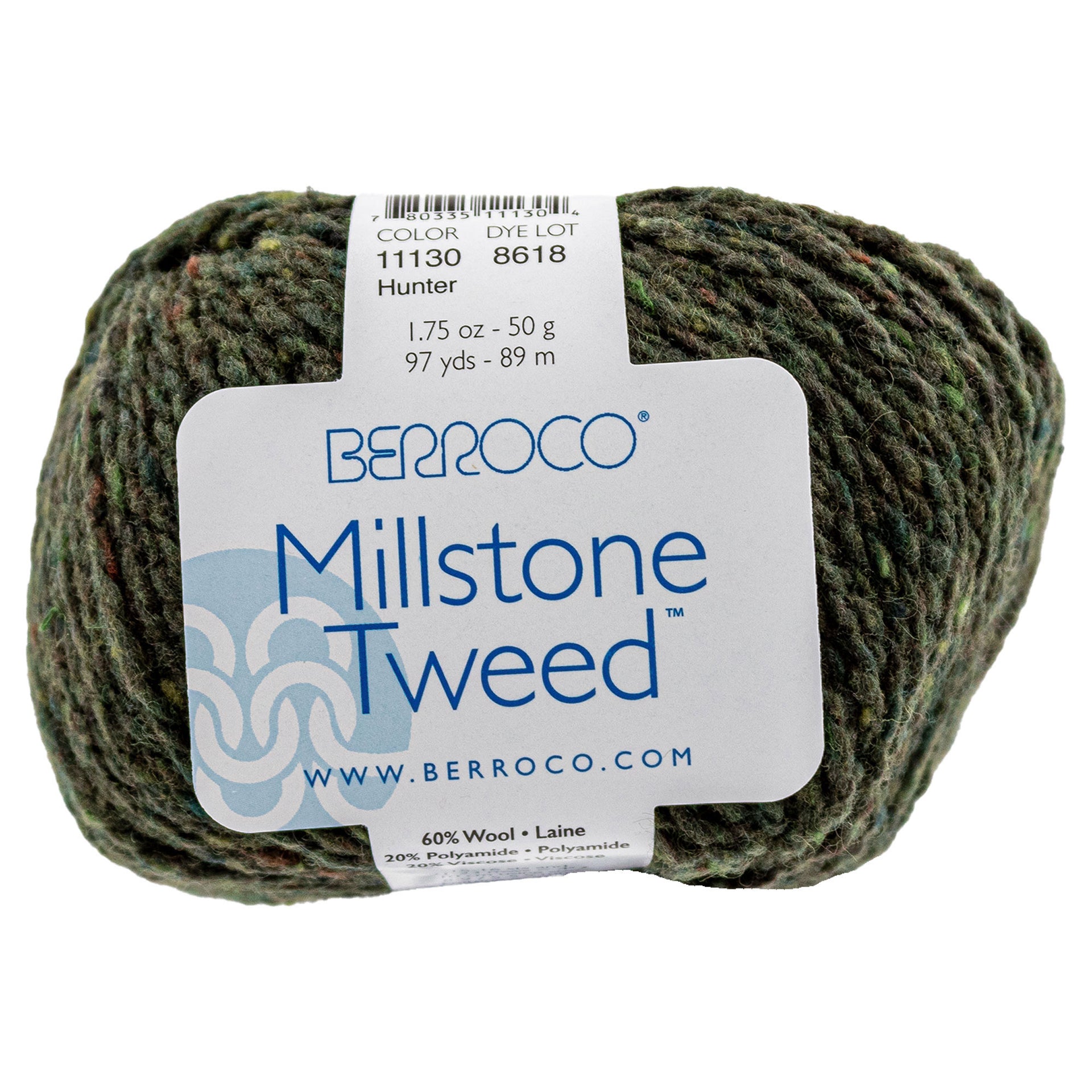 Berroco Millstone Tweed Yarn - 11130 Hunter - Zoom Image
