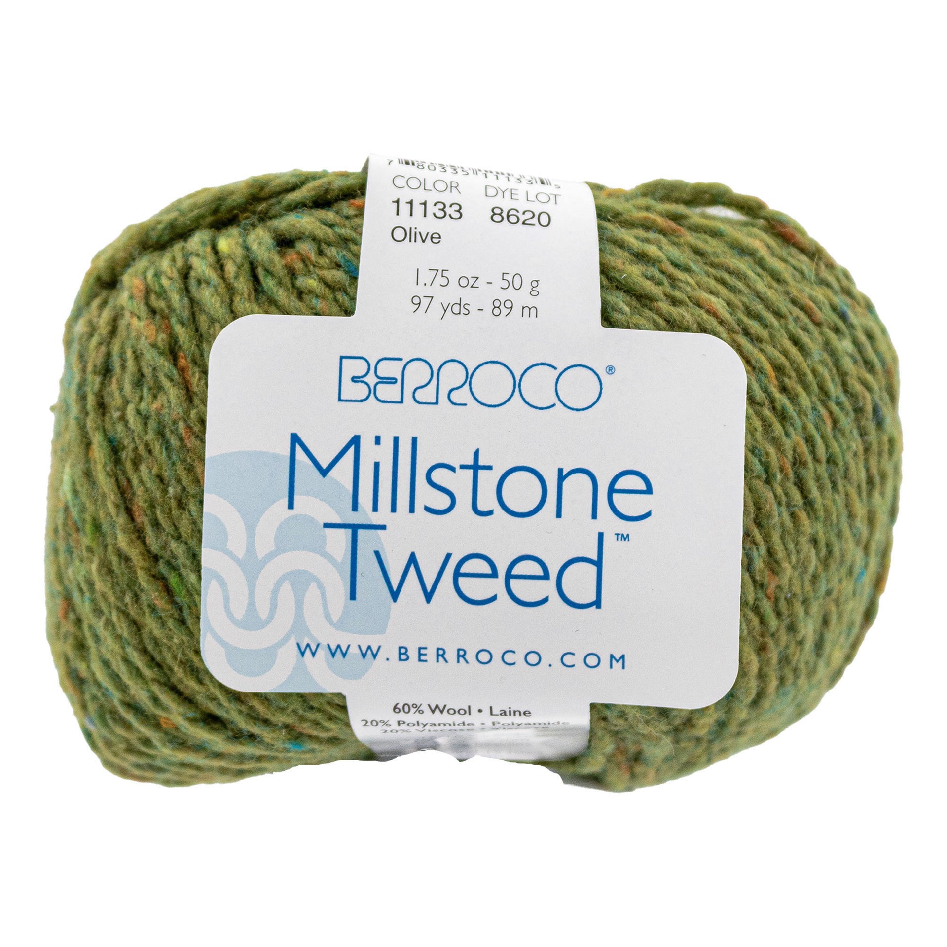Berroco Millstone Tweed Yarn - 11133 Olive - Zoom Image
