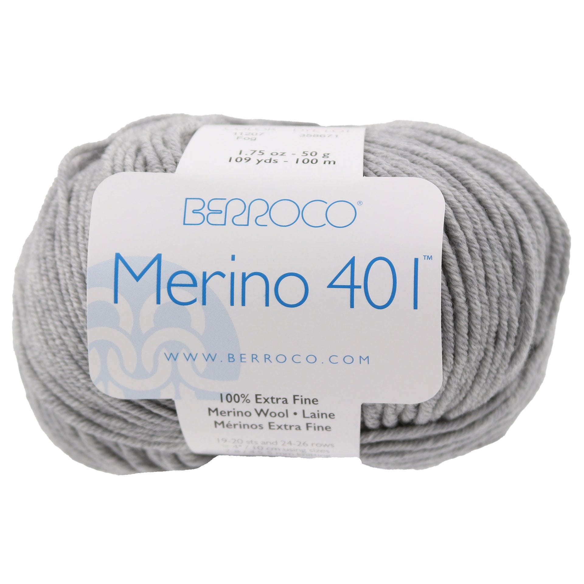 Berroco Merino 401 Yarn - 11207 Fog - Zoom Image
