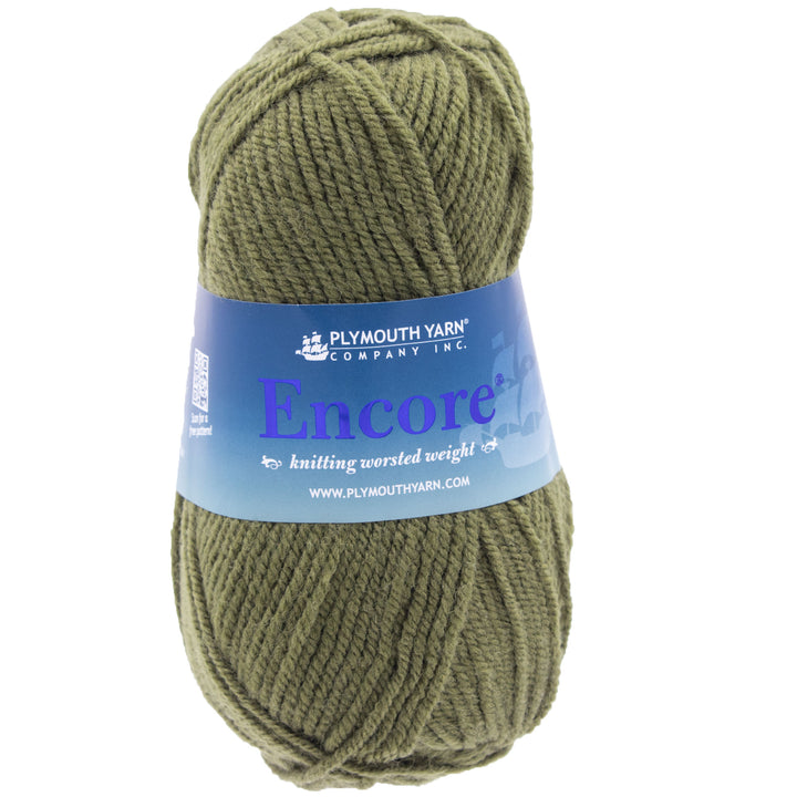 Plymouth Yarn Encore Worsted Yarn - 9863 Pesto - Zoom Image