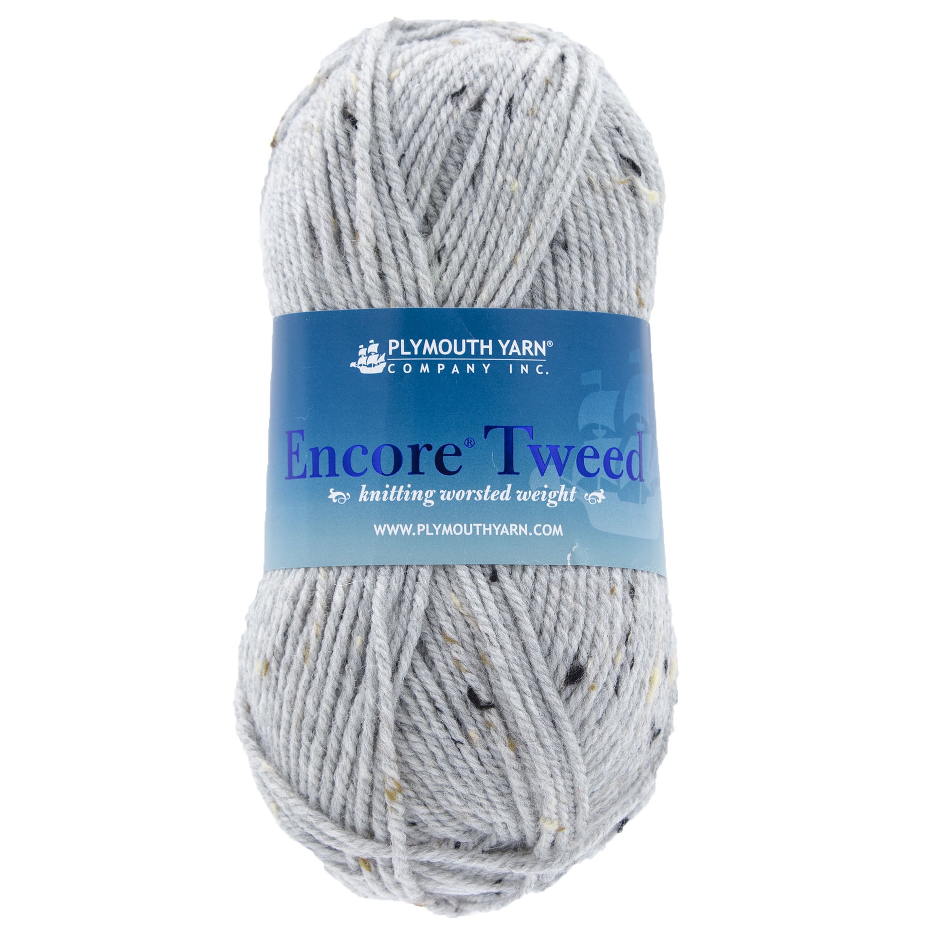 Plymouth Yarn Encore Tweed Yarn - 6007 Light Grey Heather - Zoom Image
