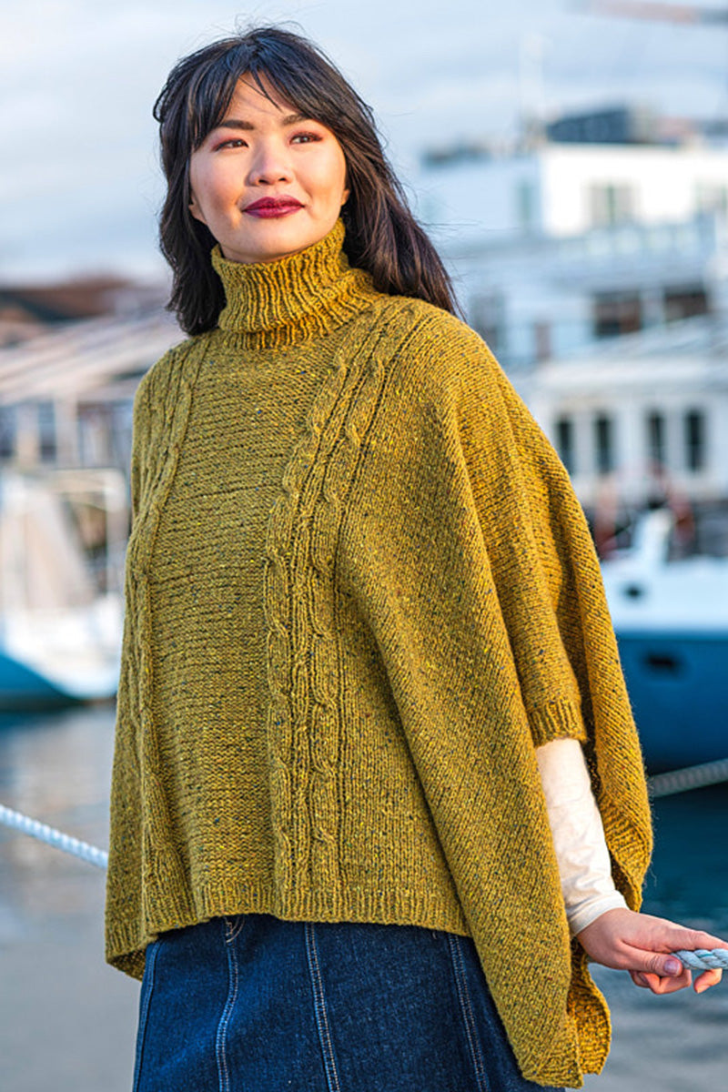 Berroco Millstone Tweed Patterns - Burwell Poncho - PDF Download - Extra Image