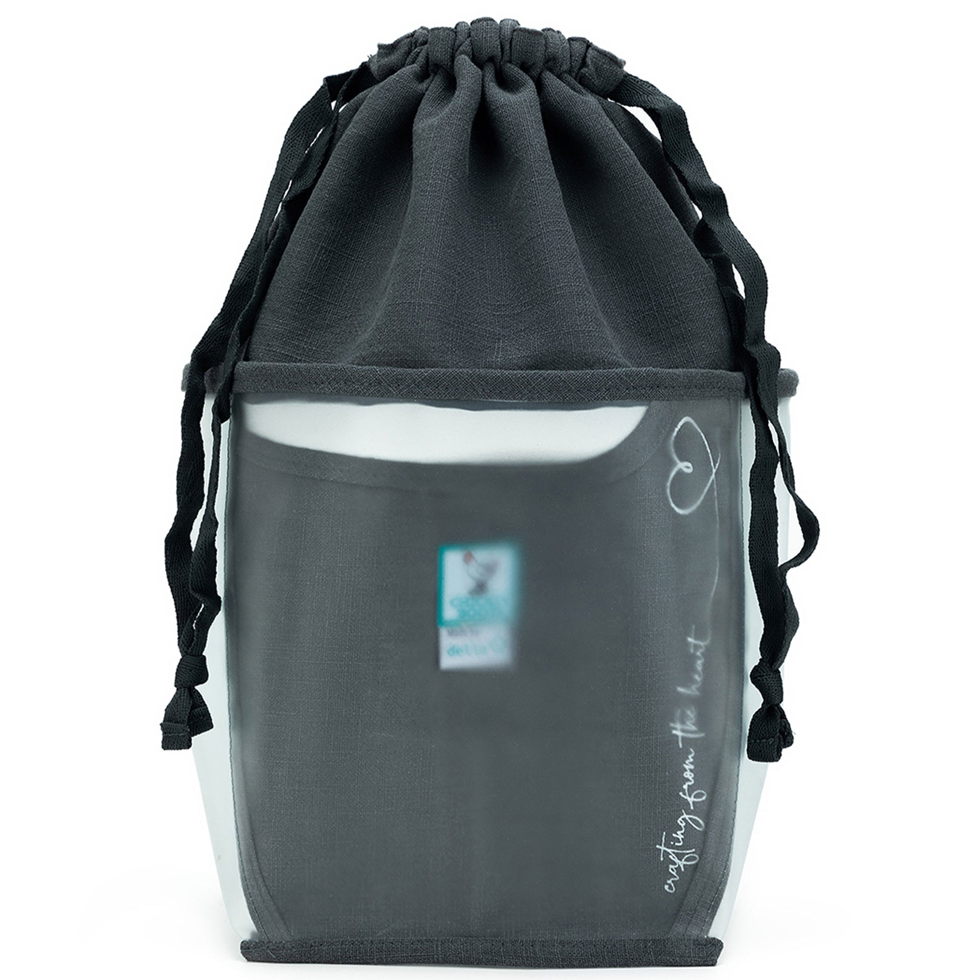 della Q Chicken Boots Double Double Project Bag - *Linen - Slate - Zoom Image
