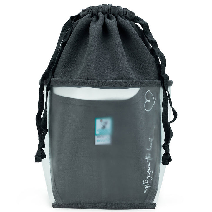 della Q Chicken Boots Double Double Project Bag - *Linen - Slate - Zoom Image